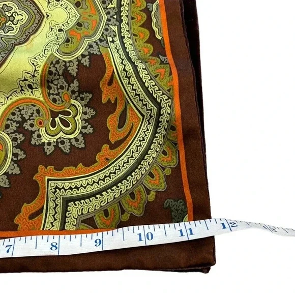 Adrienne Vittadini Brown Silk Velvet Paisley Scarf